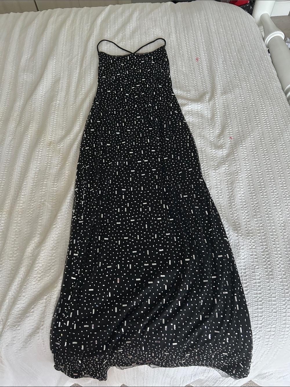 Black & Sequin Maxi Dress (spaghetti straps)